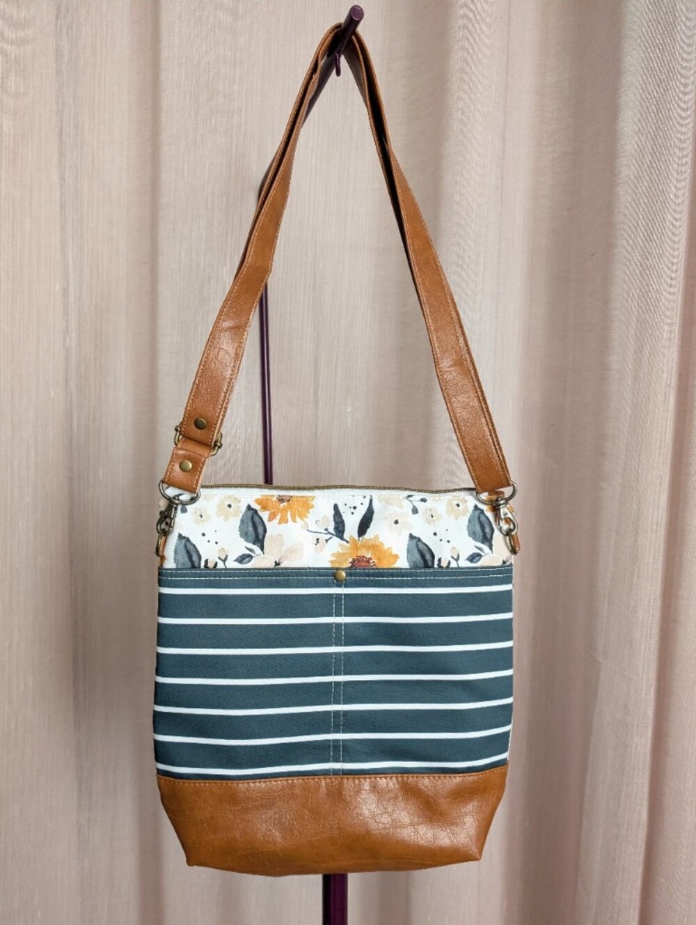 Handmade Boho Sunflower Stripe Bag